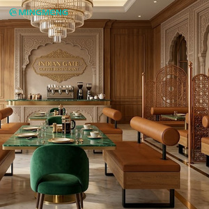 Sofá Chesterfield de Cuero Sintético Comercial para Restaurante, Juego de Mesa Personalizado, Cafetería Moderna - Product Image 1