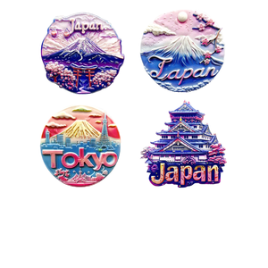 Imán ecológico de la ciudad de Japón, pegamento que cae, Deco, artesanía de madera tridimensional para refrigerador, artesanía de resina conmemorativa turística - Product Image 2