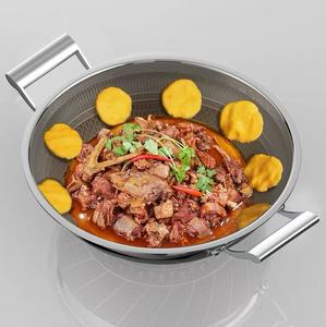 <span class=keywords><strong>Wok</strong></span> antiadherente de acero inoxidable 304 con dos orejas de 36-40cm <span class=keywords><strong>para</strong></span> <span class=keywords><strong>cocinar</strong></span> sartén - Product Image 3