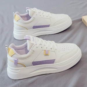 Nouvelles baskets respirantes en <span class=keywords><strong>cuir</strong></span> pour <span class=keywords><strong>femme</strong></span> 2026, à enfiler, couleur unie, blanches, toutes saisons, <span class=keywords><strong>pas</strong></span> chères - Product Image 3