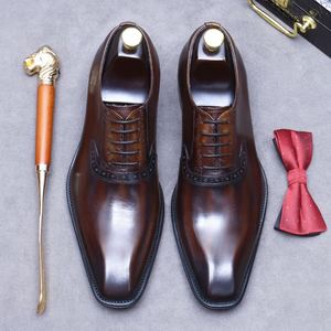 Chaussures habillées en cuir à lacets pour hommes, style britannique rétro, haut de gamme, tendance et polyvalentes - Product Image 2
