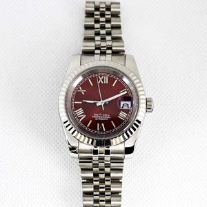 Reloj de Pulsera Mecánico de Diseño de Alta Gama para Hombre, 18 mm de Ancho, Cristal de Zafiro, Correa Morada, Automático - Product Image 1