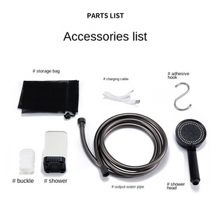 Pompe de douche électrique portable 5200 mAh rechargeable, douche manuelle <span class=keywords><strong>pour</strong></span> le camping, le lavage de voiture et le bain des animaux de compagnie - Product Image 6
