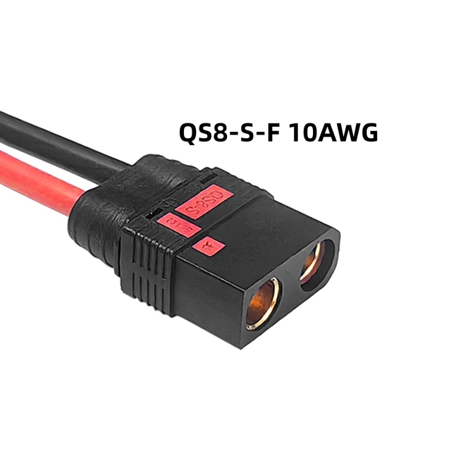 QS8 Y Adapter Cable 2 Male To 1 Female 110A Anti Spark Series Charging Harness 8AWG 10AWG High Current Wire For RC Model