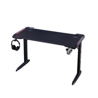 Bureau d'ordinateur simple pour le jeu avec éclairage RGB E-sports, porte-gobelet, support pour casque et chaise combinée