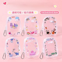 Sac de rangement et de présentation pour poupées en PVC transparent épaissi, style dessin animé mignon et amusant, compatible poussette, pour soins de bébé