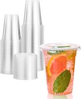 Gobelets en plastique PET jetables personnalisés avec logo, transparents, écologiques, 12 oz, 95 mm, pour matcha latte, café glacé à emporter - Acheter des gobelets en plastique
