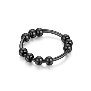 NYY Gold- und Silberfarbene Edelstahl-Spinner-Ringe mit drehbaren Perlen – Anti-Stress-Ringe für Männer und Frauen – Neuartiger Fidget-Angst-Schmuck - Product Image 6
