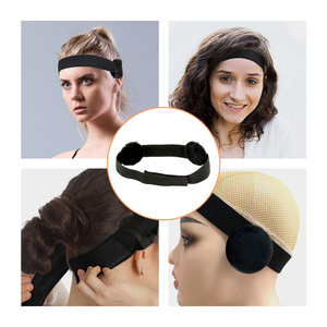 Outil d'extension de cheveux Logo personnalisé Bande de perruque avec couvre-oreilles Bandes de tête à bord tressé réglable à la mode Bande de perruque de protection - Product Image 6