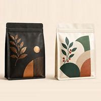 Sachet refermable à huit soudures latérales avec logo personnalisé, qualité alimentaire BOPP/AL/PE, thermoscellable, avec valve de dégazage pour café, thé, aliments pour animaux et snacks