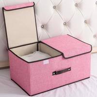 Boîte de rangement pliable avec deux couvercles pour boîte de rangement de vêtements pour jouets
