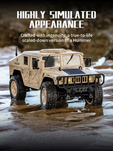 DWI 2.4G 1:10 Tout-terrian 4WD Véhicule <span class=keywords><strong>militaire</strong></span> d'escalade télécommandé RC Voiture tout-terrain Jouets avec mitrailleuse et lumières LED pour enfants - Product Image 4