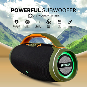 Karaoke Xách Tay Kép 4 Inch Đảng Loa Màu Xanh Răng Loa Siêu Trầm Loa Ngoài Trời - Product Image 2