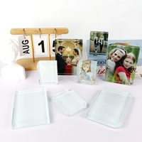 Cadre photo en cristal transparent personnalisable par sublimation, bloc rectangulaire, à poser sur table, pour décoration DIY par presse à chaud