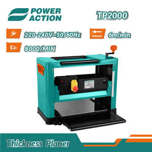Machine à dégauchir le bois mobile monophasée 2000W, équipement d'épaisseurage de bureau de qualité industrielle pour la fabrication de meubles et les travaux de menuiserie - Product Image 2
