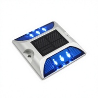 Lampe Solaire LED d'Avertissement IP68 Étanche, Réfléchissante, à Clouer pour Route, Autoroute, Cour, Lampe en Aluminium à Enfouir dans le Sol