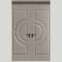 Porte en bois massif à double ouverture, design postmoderne, insonorisée, sans peinture, pour bureau et chambre à coucher