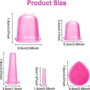 Ensembles de ventouses en silicone pour thérapie anti-cellulite, masseur à ventouses sous vide pour le traitement de la cellulite, ventouses faciales - Product Image 4