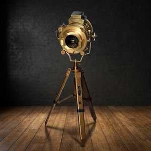 <b>Antique</b> <b>Brass</b> Spotlight Lamp with Tripod Stand Gold-Plated Polished Finish Home Decoration - Product Image 4