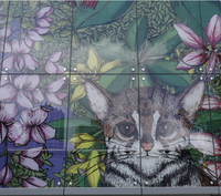 Verre artistique en céramique imprimé sur mesure, motif floral, verre sérigraphié pour la décoration des façades de bâtiments et des murs-rideaux