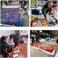 Tapis de mosquée mur-à-mur ignifuge insonorisé imprimé en polyester conçu sur mesure 4m voiture moderne lavable de prière musulmane