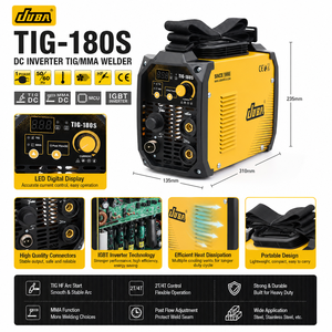 Nouveau soudeur <span class=keywords><strong>TIG</strong></span>/MMA portable JUBA <span class=keywords><strong>TIG</strong></span>-180S 230V 7kva DC Inverter, technologie IGBT, acier inoxydable, garantie 1 an - Product Image 3