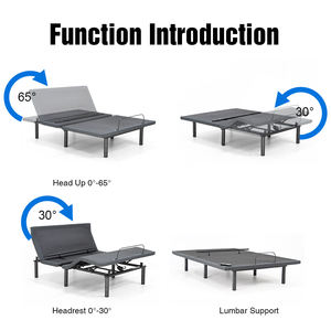 Электрическая регулируемая кровать Rondure KDMG4 с четырьмя моторами, поддержкой поясницы, умным контурным дизайном и функцией прилегания к стене, размер King Size - Product Image 3