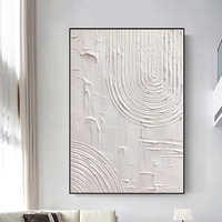 Peinture à l'huile sur toile texturée à la main abstraite de style minimaliste blanc moderne pour la décoration d'art mural d'hôtel à la maison