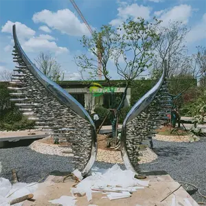 OEM ODM Outdoor Garden Large Metal Stainless Steel Wings Modern Abstract Sculpture