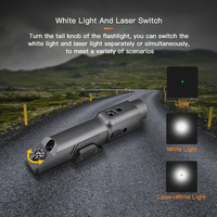 Lampe torche tactique LED en aluminium de 2000 lumens avec laser vert, montage P M LK, longue autonomie, combo lumière laser