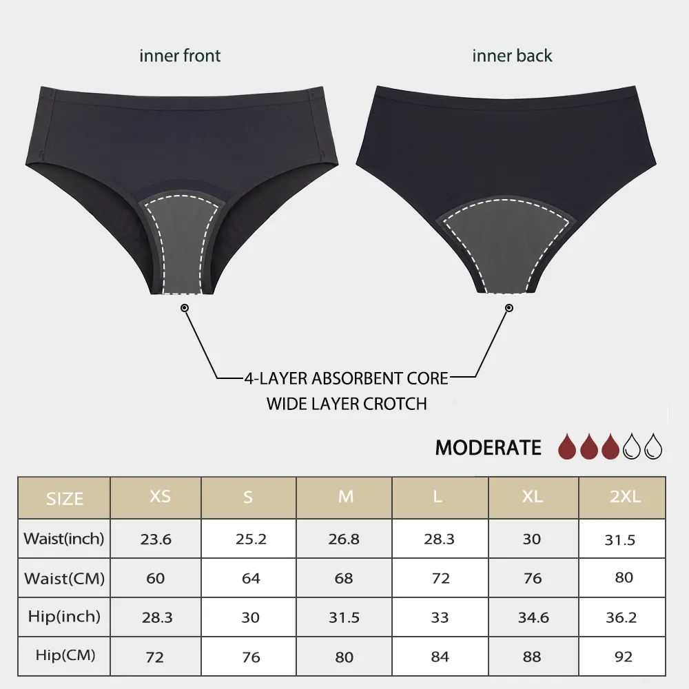 Sous-vêtements-culottes étanches, nouvelle collection, gaine en sergé pour femme, 4 couches, résistant aux fuites, taille moyenne, sans couture, usage menstruel