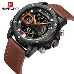Reloj <span class=keywords><strong>Naviforce</strong></span> NF9172L <span class=keywords><strong>9172</strong></span> Deportivo para Hombre con Doble Pantalla, Resistente al Agua, Digital, de Cuarzo, con Correa de Cuero Genuino - Product Image 1