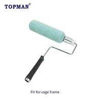 Rouleau de peinture en microfibre à poils longs blancs et verts de qualité supérieure, 9 pouces, pour usage industriel/DIY, compatible OEM, marque TOPMAN