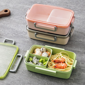 LFGB BPA Gratuit En Plastique <span class=keywords><strong>3</strong></span> <span class=keywords><strong>Compartiments</strong></span> Boîtes À <span class=keywords><strong>Bento</strong></span> Japonais Enfants Lunch Tiffin Avec 2 Petite Boîte De Nourriture - Product Image 6