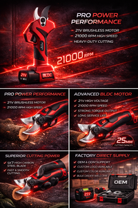 Buen Servicio Postventa, Tijeras Inalámbricas de 30 mm de Capacidad, Tijeras de Podar de Ramas Altas con Batería - Product Image 4