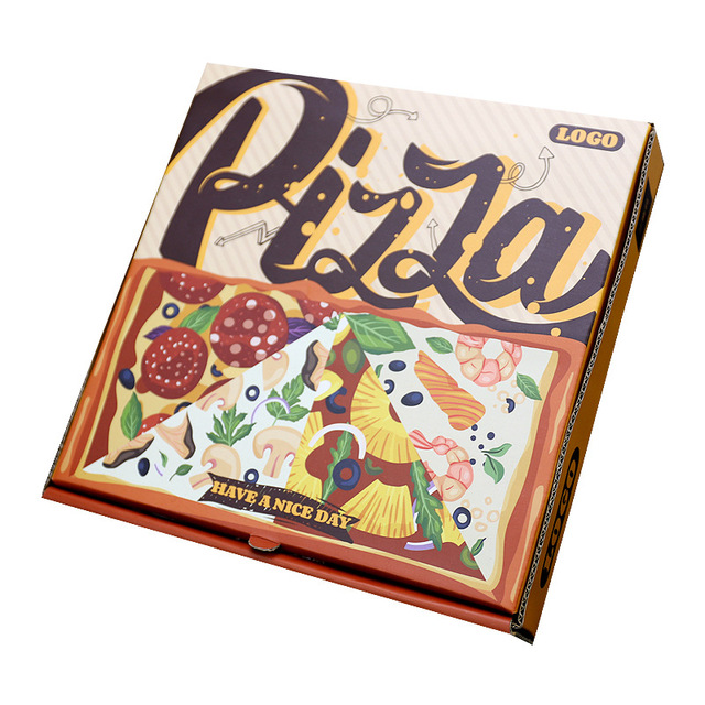 Wholesale Food Grade White Cardboard Corrugated Paper Custom Offset Printed Pizza Box
