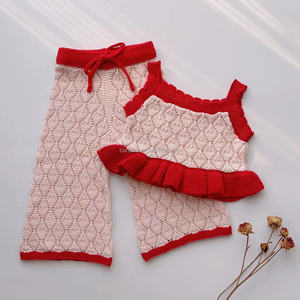 Ensemble en crochet personnalisé : Haut à nouer ajouré à volants et short, Combinaison tricotée, Barboteuse en maille - Product Image 4