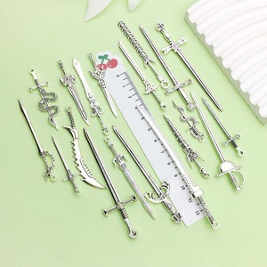 Antique <b>Silver</b> Alloy <b>Sword</b> Pendant Mixed Shapes For Necklace Making DIY Jewelry Accessories Zinc Alloy Plated Middle Size - Product Image 3