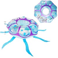 Bouée gonflable Méduse à longs tentacules, PVC transparent scintillant, étanche, portable, pour adultes, piscine, plage, photographie