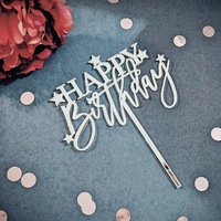 Acryl Handgefertigter Tortenaufsatz Stern für Weihnachten Alles Gute zum Geburtstag Kuchendekoration Backen Partydekoration