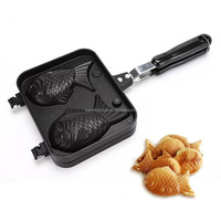 Poêle à Taiyaki 2, 3 ou 4 poissons, antiadhésive, pour gaufres, mini-œufs et crêpes, ensemble de cuisson