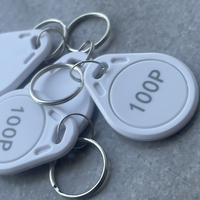 Llavero de Control de Acceso con Impresión de Logotipo Personalizado, 125kHz, TK4100, Etiqueta RFID con Número UID Grabado, Llavero ABS EM para Cerradura Inteligente