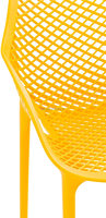 Fauteuil de salle à manger empilable jaune en polypropylène pour extérieur – Chaises modernes en plastique pour appartement/salle de bain – Vente en gros