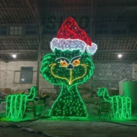Decoración Luminosa LED con Motivo de Grinch para Exteriores, Personalizable en 2D y 3D, Luces Navideñas para Jardín y Exhibiciones Festivas