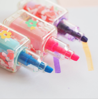 Corée fleur claire beaux cadeaux doux Kawaii Graffiti marqueur peinture papeterie dessin vernis à ongles bouteille surligneur stylo
