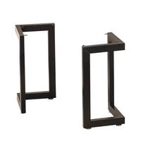 Support de pied de table en bois massif, en fer forgé usiné CNC, métal sur mesure pour bureaux informatiques et de conférence - Design moderne et épuré