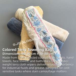 ผ้าเช็ดทำความสะอาดสี ไม่เป็นขุย 25 กก. ผ้าฝ้าย 100% ผ้าขนหนูสี ขุยน้อย สำหรับเช็ดทำความสะอาดเครื่องมือความแม่นยำ - Product Image 2