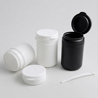 Bouteilles en plastique avec logo personnalisé, bouchon à pression, anti-effraction, noir mat, en PET, pour l'emballage de compléments en poudre, 13DR 19DR 30DR 60DR