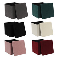 Bailey Vente flash Coffre de rangement cube, pouf de rangement, chaise ottoman avec boîte de rangement pliable verte, moderne