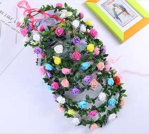 Barato al por mayor fiesta corona flor diadema <span class=keywords><strong>de</strong></span> <span class=keywords><strong>pelo</strong></span> corona <span class=keywords><strong>pelo</strong></span> guirnaldas <span class=keywords><strong>de</strong></span> la mujer <span class=keywords><strong>de</strong></span> Halloween Navidad guirnalda diadema - Product Image 2